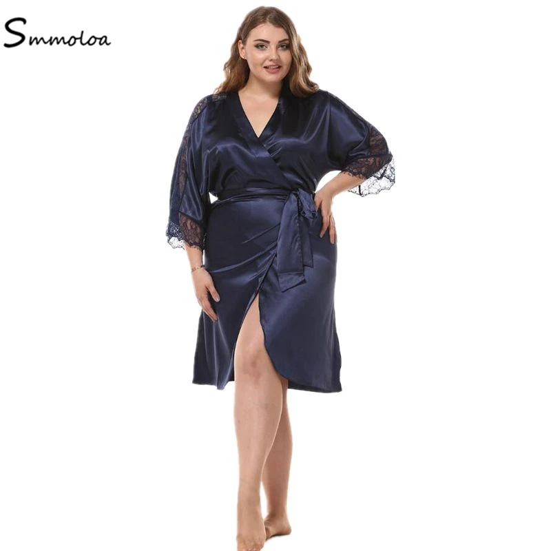 Smmoloa Sexy Large Size Sexy Satin Night Robe Lace Bathrobe Wedding Bride Bridesmaid Robes
Smmoloa Sexy Large Size Sexy Satin Night Robe Lace Bathrobe Wedding Bride Bridesmaid Robes