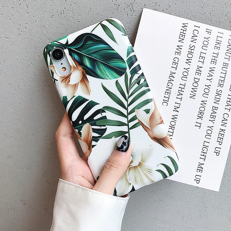 Hot Art Flowers & Banana Leaf Phone Case For iPhone 11 Pro Max XR XS Max 6 6S 7 8 Plus X Luxury Soft IMD Phone Back Cover Cases
Hot Art Flowers & Banana Leaf Phone Case For iPhone 11 Pro Max XR XS Max 6 6S 7 8 Plus X Luxury Soft IMD Phone Back Cover Cases