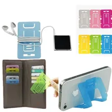 Mix Color Universal Portable Card Phone Stand Holder Headphone Winding Device Foldable Mobile Phones Desk Stand Cell Bracelt