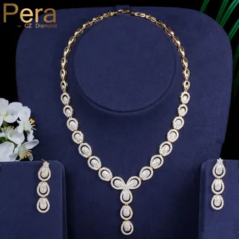 Pera Luxury Dubai Yellow Gold Big Long Water Drop African Cubic Zirconia Necklace and Earring Set for Women Wedding Jewelry J113 
Pera Luxury Dubai Yellow Gold Big Long Water Drop African Cubic Zirconia Necklace and Earring Set for Women Wedding Jewelry J113
