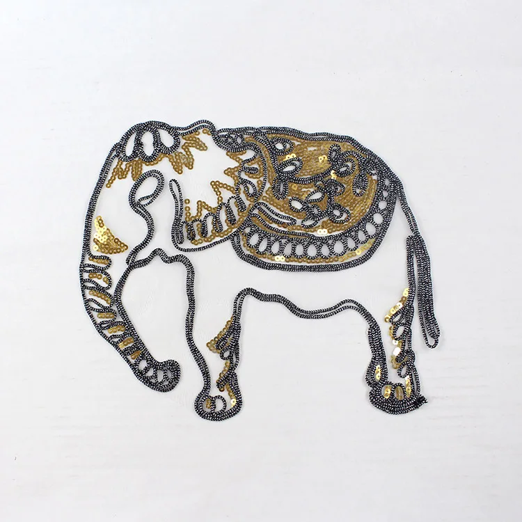 Fashion Paillette Golden Elephant Patch Embroidered Sequins Patch Cord Applique Clothes T-shirt Garment Accessories
Fashion Paillette Golden Elephant Patch Embroidered Sequins Patch Cord Applique Clothes T-shirt Garment Accessories