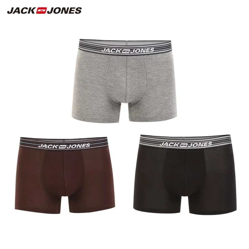 Фото JackJones мужские эластичные шорты Боксеры Мужское нижнее белье 3-pack однотонная