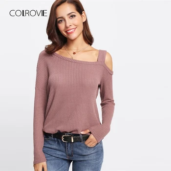 COLROVIE Black Slit Asymmetric Neck Pink T-Shirt Women Clothes 2018 Autumn Ginger Fashion Long Sleeve Tee Shirt Korean Tops
COLROVIE Black Slit Asymmetric Neck Pink T-Shirt Women Clothes 2018 Autumn Ginger Fashion Long Sleeve Tee Shirt Korean Tops