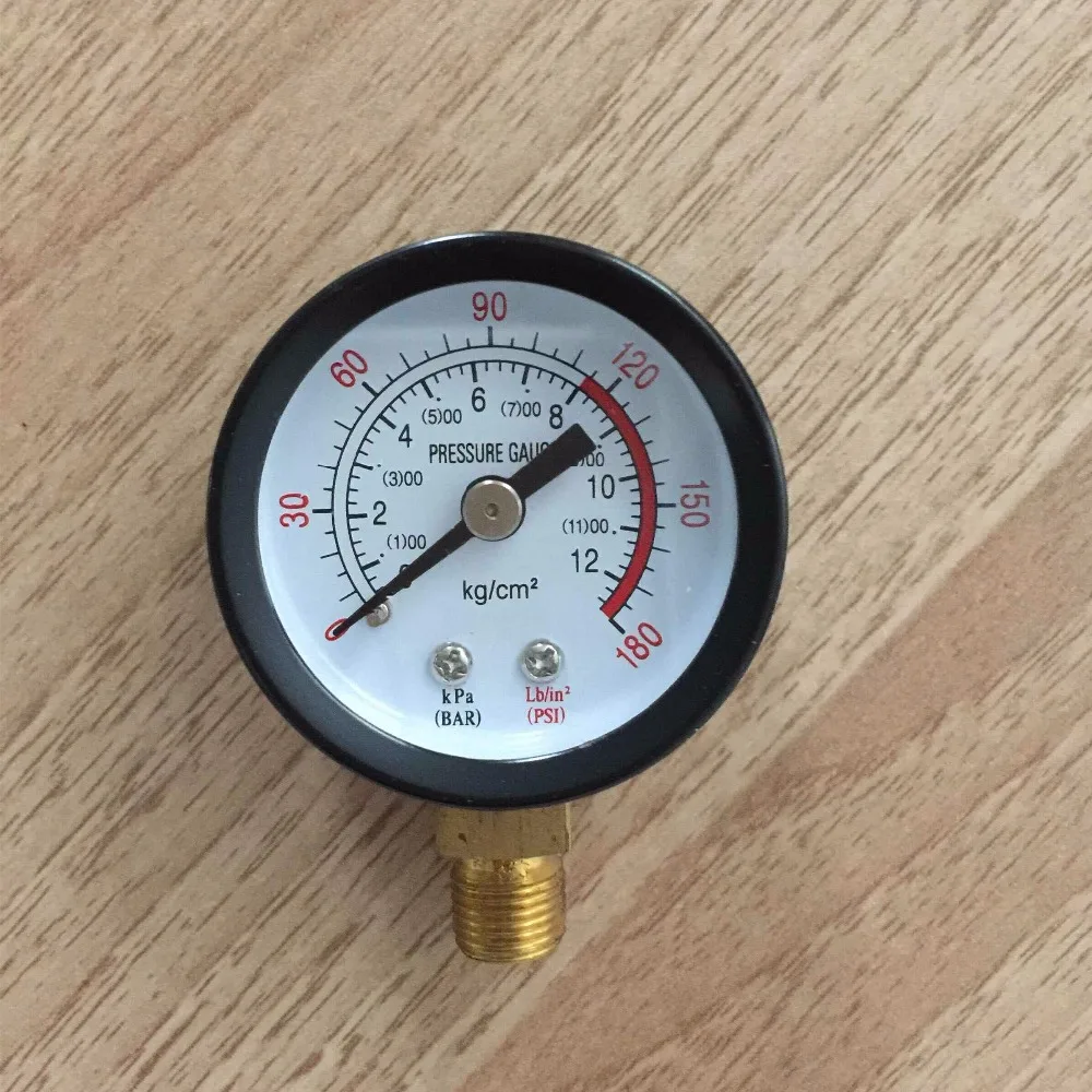 Y40 0-12bar 0-180psi 1/8PT радиальное направление черный круглый циферблат воздушный компрессор манометр очиститель воды
Y40 0-12bar 0-180psi 1/8PT радиальное направление черный круглый циферблат воздушный компрессор манометр очиститель воды
