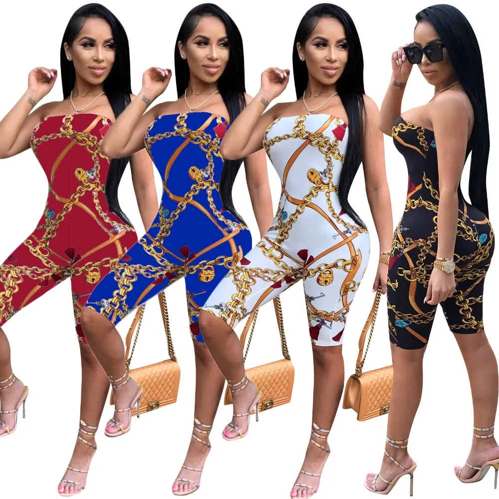 Gold Chain Print Women Strapless Jumpsuits Plus Size 3xl Slim Bodycon Playsuit Rompers Summer Casual Shorts Overalls
Gold Chain Print Women Strapless Jumpsuits Plus Size 3xl Slim Bodycon Playsuit Rompers Summer Casual Shorts Overalls