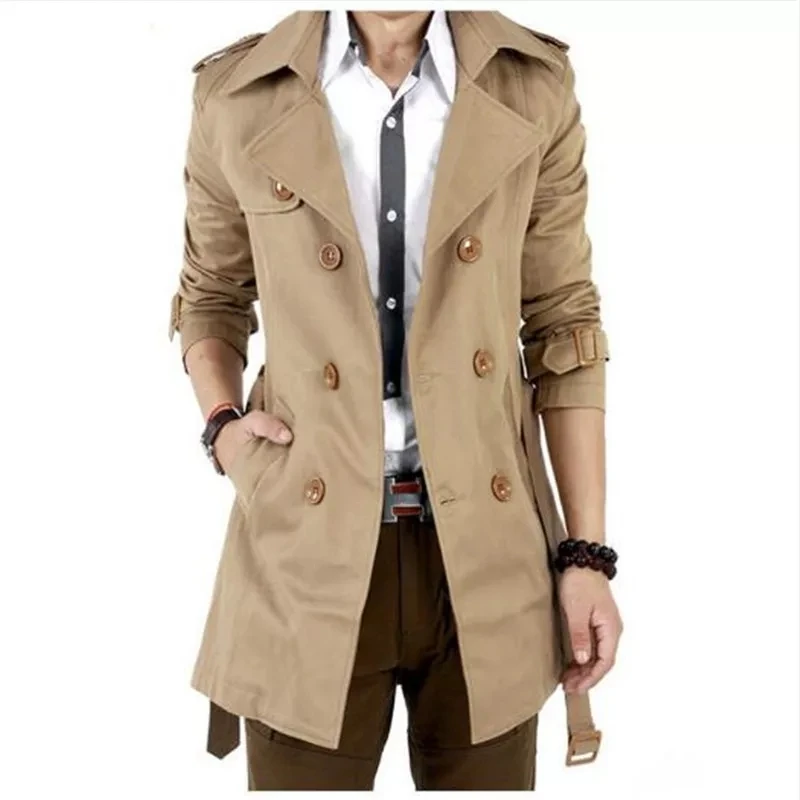 Men's Trench Coat Casual Male Overcoat Long Jacket Coat Men Double-breasted Windproof Slim Trench Coat Men Fashion Windbreaker
Men's Trench Coat Casual Male Overcoat Long Jacket Coat Men Double-breasted Windproof Slim Trench Coat Men Fashion Windbreaker