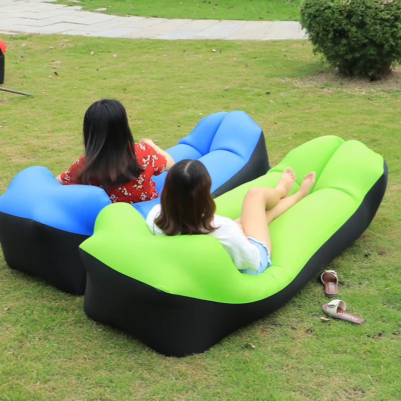 Sleep Air Sofa Camping Beach Couch Inflatable Air Bed Lazy AIR BAG Black