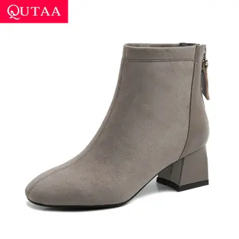 QUTAA 2020 Fashion Square High Heel Autumn Winter Warm Fur Women Shoes Patchwork Cow Leather Flock Zipper Ankle Boots Size 34-39
QUTAA 2020 Fashion Square High Heel Autumn Winter Warm Fur Women Shoes Patchwork Cow Leather Flock Zipper Ankle Boots Size 34-39
