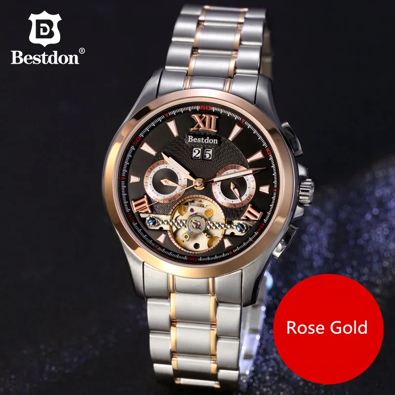 2017 Bestdon Skeleton Tourbillon Mechanical Watch Automatic Men Rose Gold Full Steel Luxury Brand Business Watches Reloj Hombre
2017 Bestdon Skeleton Tourbillon Mechanical Watch Automatic Men Rose Gold Full Steel Luxury Brand Business Watches Reloj Hombre
