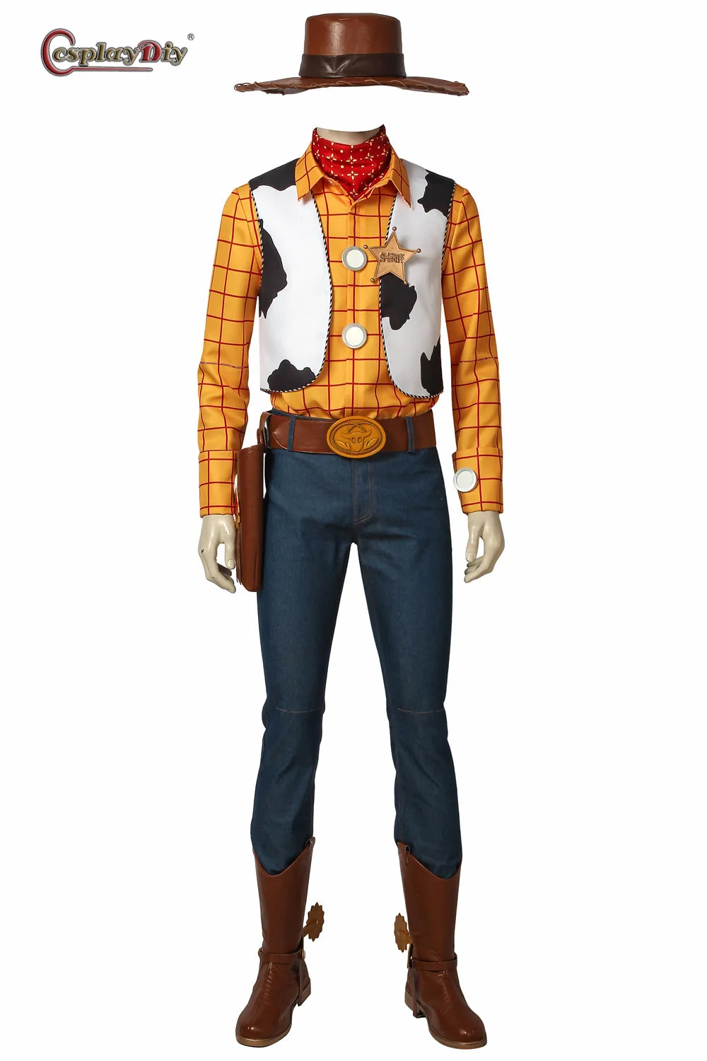 Cosplaydiy Toy Story Cowboy Sheriff Woody Outfit Costume With Stetson Hat For Adult Men Cosplay Full Set Halloween Outfits
Cosplaydiy Toy Story Cowboy Sheriff Woody Outfit Costume With Stetson Hat For Adult Men Cosplay Full Set Halloween Outfits