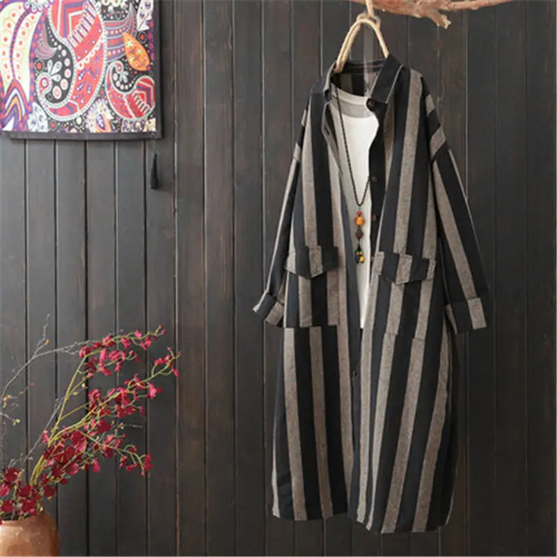 2019 vintage Stripe Long Shirt Long Sleeve Loose Large Size Casual Shirts Women Clothing Spring Autumn New Cardigan Jacket v805
2019 vintage Stripe Long Shirt Long Sleeve Loose Large Size Casual Shirts Women Clothing Spring Autumn New Cardigan Jacket v805