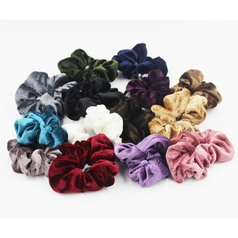 

LOVINGSHA 5Pcs/Lot 14 Colors Women Scrunchie Ponytail Hair Holder Rope Fashion Hair Accessories FC047