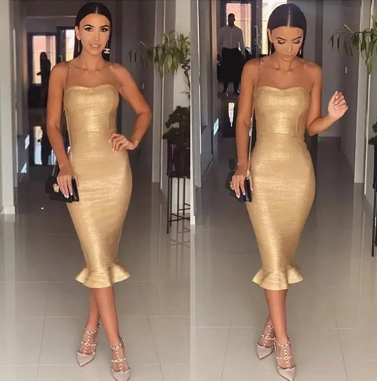 Top Quality Sexy Strapless Bronzing Gold Bandage Dress 2018 Designer Fashion Dress Vestido
Top Quality Sexy Strapless Bronzing Gold Bandage Dress 2018 Designer Fashion Dress Vestido