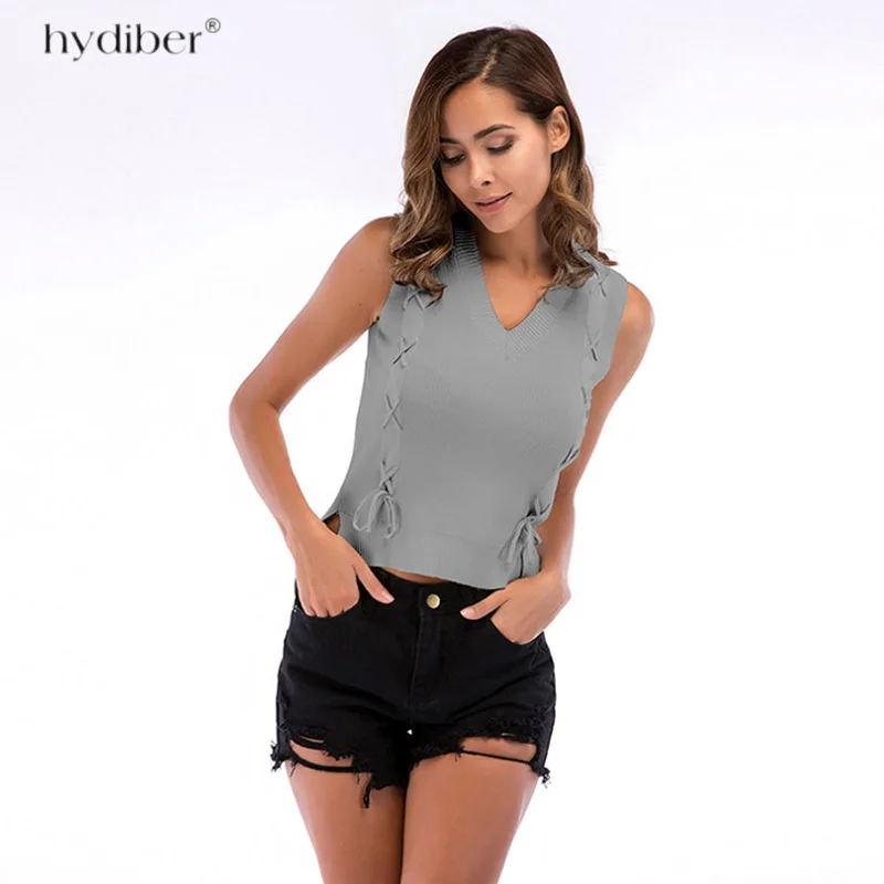 Lace up camisole tank top female Backless elastic casual cropped top women Skinny streetwear cami top 2018
Lace up camisole tank top female Backless elastic casual cropped top women Skinny streetwear cami top 2018