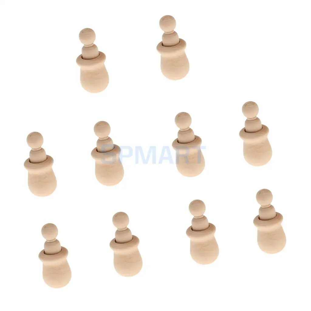 20pcs Wooden Family People Nesting Set Plain Unfinished Peg Dolls DIY Making Findings Cake Topper DIY Craft Kids Toy Gift