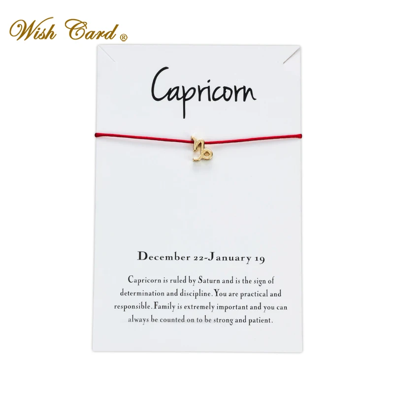 Wish Card Gold Capricorn Constellation Bracelet for Women Zodiac Sign bracelet Birthday Gifts Message Card for Women Girl CN128
Wish Card Gold Capricorn Constellation Bracelet for Women Zodiac Sign bracelet Birthday Gifts Message Card for Women Girl CN128