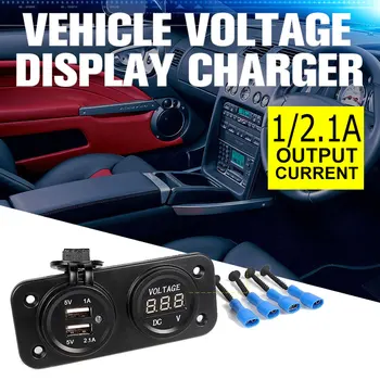 1A 2.1A 5V LED Dual USB Port Charger Plug DC Digital Voltmeter Car Cigarette Lighter Socket Waterproof Car Motorcycle 12V 24V
1A 2.1A 5V LED Dual USB Port Charger Plug DC Digital Voltmeter Car Cigarette Lighter Socket Waterproof Car Motorcycle 12V 24V