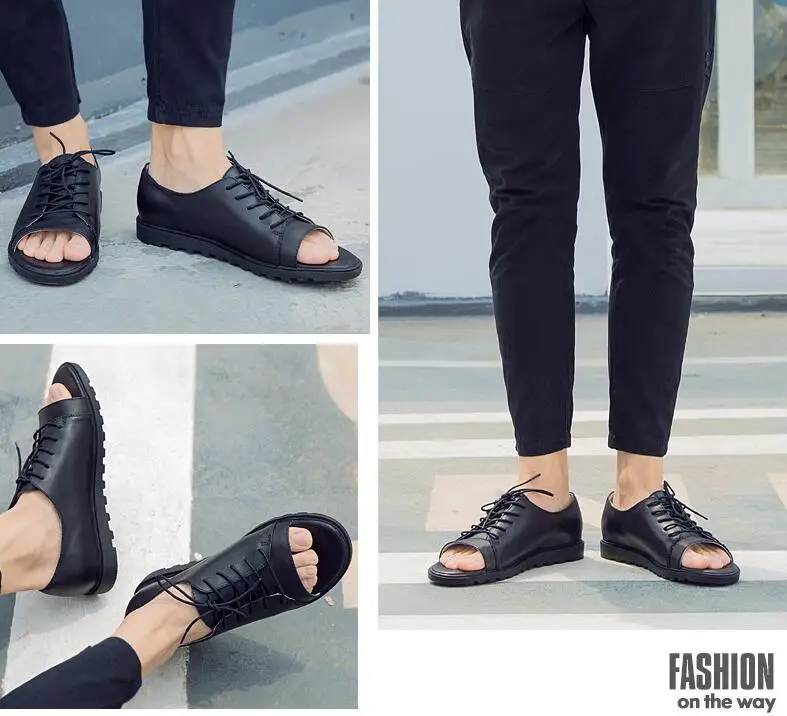New Summer Men Rome Sandals Casual Breathable Beach Shoes Fashion Lace up Flat Sandals
New Summer Men Rome Sandals Casual Breathable Beach Shoes Fashion Lace up Flat Sandals
