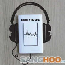 Triple wall sticker switch Korean creative cartoon wall sticker childrens room decoration stick headphones