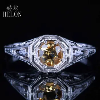 HELON 0.92ct Natural Citrine Solid 14K White Gold Antique Filigree Design Engagement Wedding Ring Women Trendy Fine Jewelry
HELON 0.92ct Natural Citrine Solid 14K White Gold Antique Filigree Design Engagement Wedding Ring Women Trendy Fine Jewelry