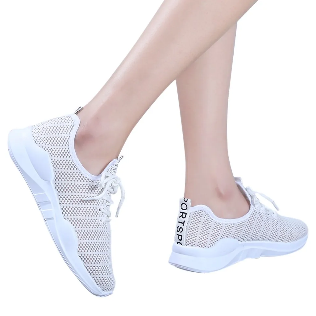 KANCOLLE Ladies Fashion Casual Leisure Mesh Breathable Sneakers Anti-Slip Walking Comfortable Outdoor Sport Running Shoes 104#4