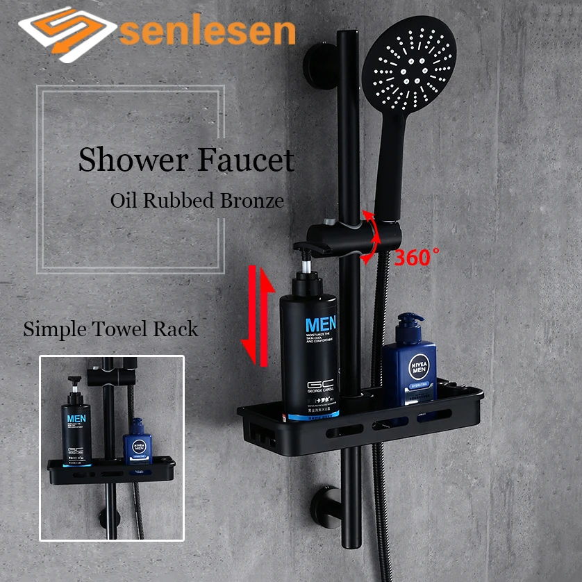 

Senlesen Bathroom Shower Faucet Oil Rubbed Bronze Wall Mounted Hot and Cold Water Mixer Tap Single Handle Para Bath Shower