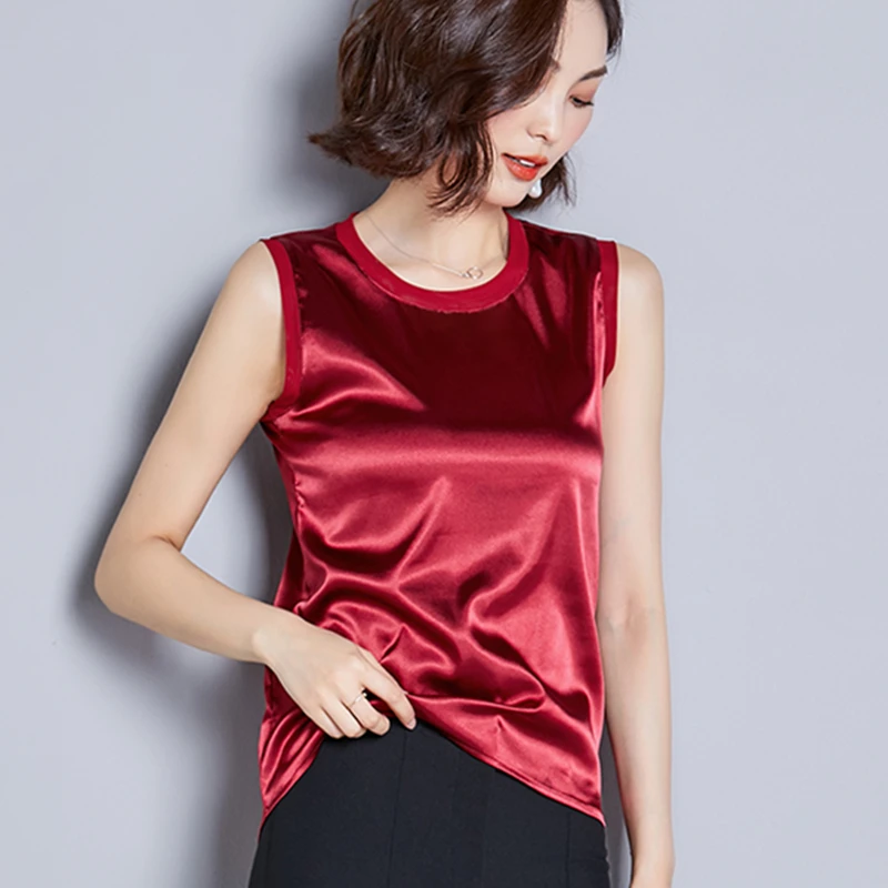 Korean Fashion Silk Women Blouses Satin Sleeveless White Women Shirts Plus Size XXXL Womens Tops and Blouses Ladies Tops
Korean Fashion Silk Women Blouses Satin Sleeveless White Women Shirts Plus Size XXXL Womens Tops and Blouses Ladies Tops