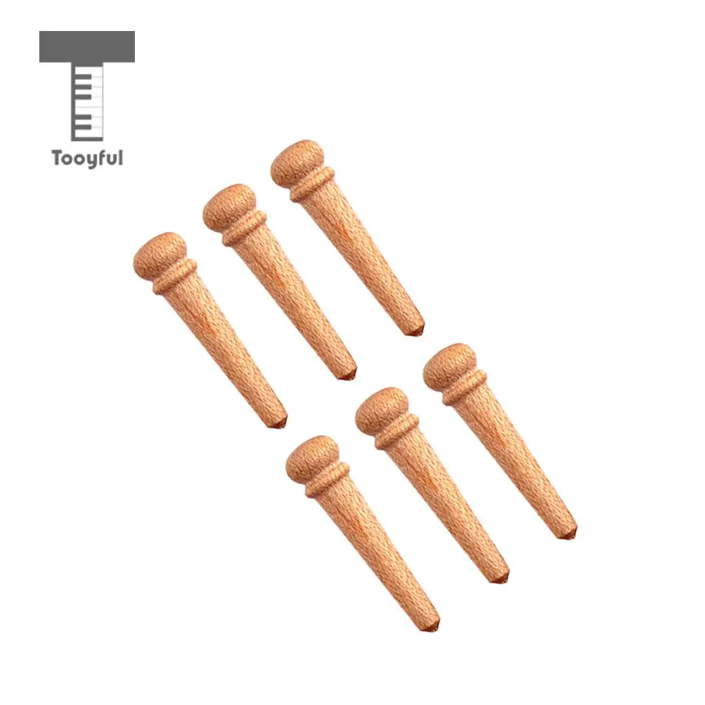 6pcs Durable Maple Wood Acoustic Guitar Bridge Pins String Pegs for DIY Musical Stringed Instruments Guitar Bridge Replacement