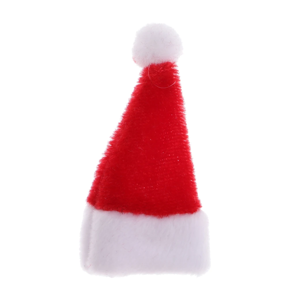 3pcs 1/12 Scale Santa Claus Hat Dollhouse Miniature Christmas Life Scenes Decoration Accessories