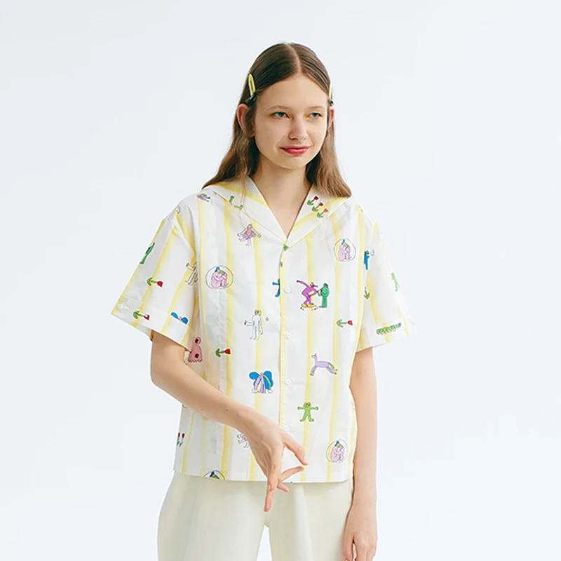 Loose Preppy Style Yellow Gradient Stripes Sailor Collar Summer New Women Chiffon Blouse Shirts Tops For Teenage Girls
Loose Preppy Style Yellow Gradient Stripes Sailor Collar Summer New Women Chiffon Blouse Shirts Tops For Teenage Girls