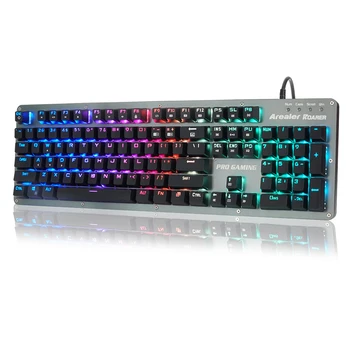 104 Keys Keyboard RGB Blue Switches Mechanical Gaming Macro Keyboard Anti-ghosting Programmable LED Backlit Backlight USB Wired
104 Keys Keyboard RGB Blue Switches Mechanical Gaming Macro Keyboard Anti-ghosting Programmable LED Backlit Backlight USB Wired