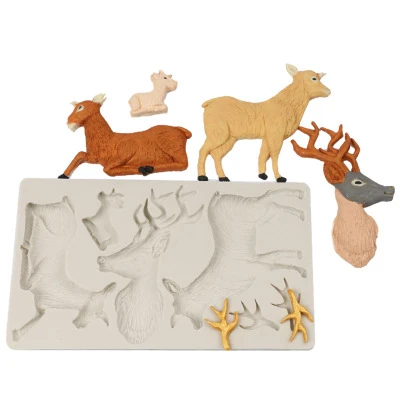 

Elk Deer Head Antlers Chocolate Silicone Mold Christmas Fondant Cake Decorating Tools 3DCraft Jelly Pudding Candy Moulds K026