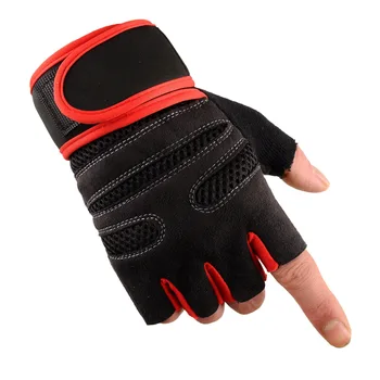 

Outdoor sports fitness semi finger riding gloves Bracers bicycle riding skid resistant wear-resistant weightlifting gloves