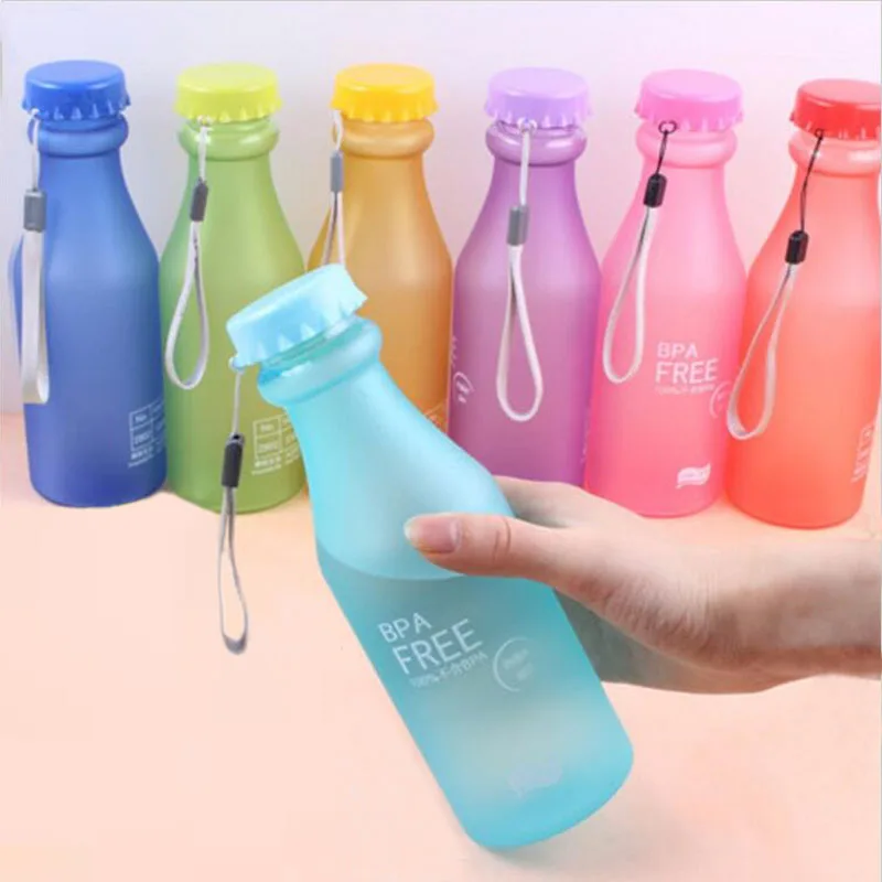 

Candy Colors Unbreakable Frosted Leak-proof Plastic kettle 550mL BPA Free Portable Water Bottle for Travel Yoga Running Camping