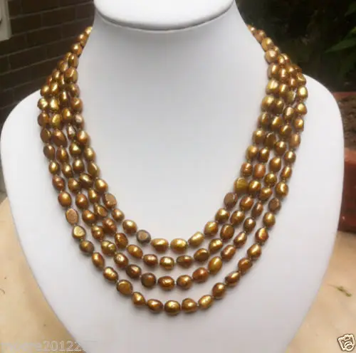 Hot sale new Style >>>>>4rows 8-9mm chocolate Brown baroque freshwater cultured pearl necklace
Hot sale new Style >>>>>4rows 8-9mm chocolate Brown baroque freshwater cultured pearl necklace