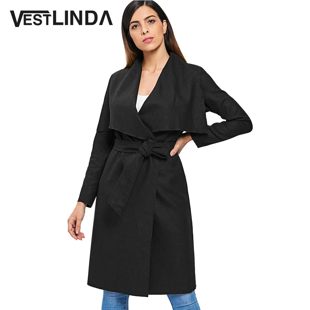 VESTLINDA Long Trench Coat Women Clothes Draped Shawl Collar Long Sleeve Wrap Coat With Belt Winter Fashion Casual Outwear Coat
VESTLINDA Long Trench Coat Women Clothes Draped Shawl Collar Long Sleeve Wrap Coat With Belt Winter Fashion Casual Outwear Coat