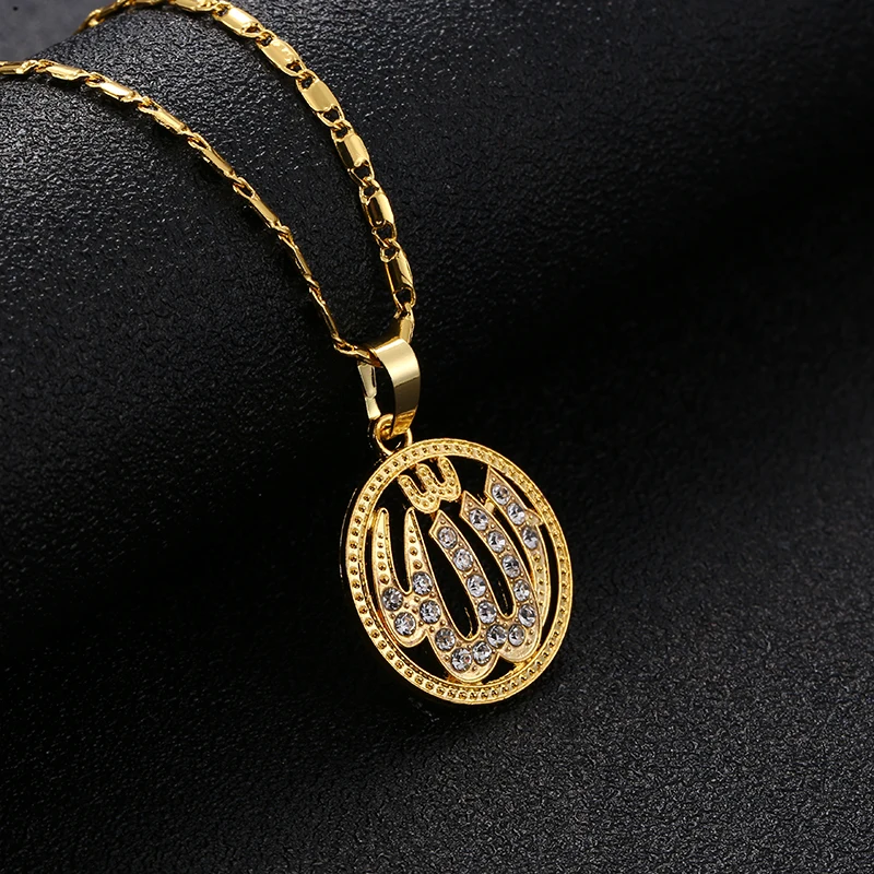 Exquisite Classic Allah Islamic Necklace Jewelry Women Gold/Silver Color Crystal Round Religion Muslim Jewelry Women wholesale
Exquisite Classic Allah Islamic Necklace Jewelry Women Gold/Silver Color Crystal Round Religion Muslim Jewelry Women wholesale