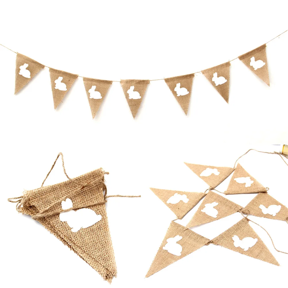 Vintage 2.2M Jute Hessian Burlap Rabbit Pennant Hanging Bunting Banner Garland Easter Party Decoration Easter Festival Banner
Vintage 2.2M Jute Hessian Burlap Rabbit Pennant Hanging Bunting Banner Garland Easter Party Decoration Easter Festival Banner