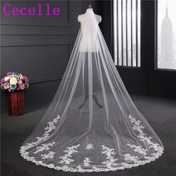 Real Photos 2019 New One Layer 3M Long Tulle Lace Appliques Bridal Veil With Comb Wedding Veil For Brides Wedding Accessories
Real Photos 2019 New One Layer 3M Long Tulle Lace Appliques Bridal Veil With Comb Wedding Veil For Brides Wedding Accessories