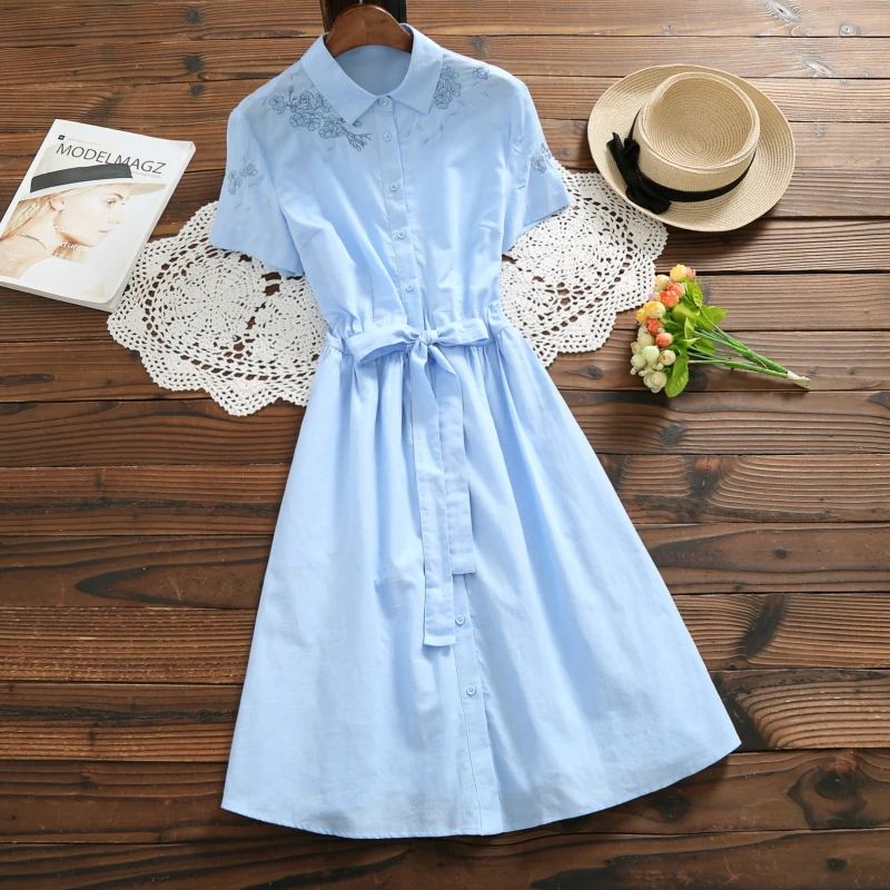 3278# 2018 Summer New Women Fashion Literary Short Sleeve Cotton Linen Embroidered Dress Vintage Dress Female Vestidos with Belt
3278# 2018 Summer New Women Fashion Literary Short Sleeve Cotton Linen Embroidered Dress Vintage Dress Female Vestidos with Belt