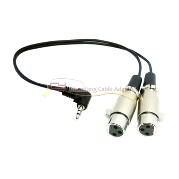 

1pcs/Microphone Dual XLR 3pin Female to Right Angled 90 Degree 3.5mm TRS Splitter Cable