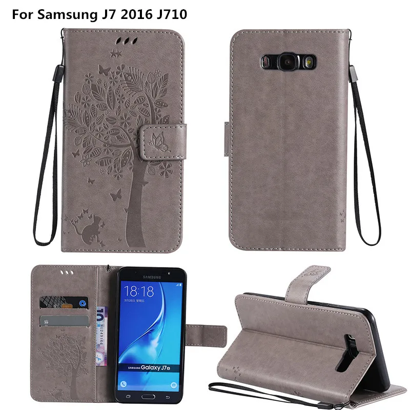 

Coque J7 2016 J710 Luxury Embossed Leather Wallet Flip Cover Case For Samsung Galaxy J 7 2016 SM J710F SM-J710F Emboss Shell Bag