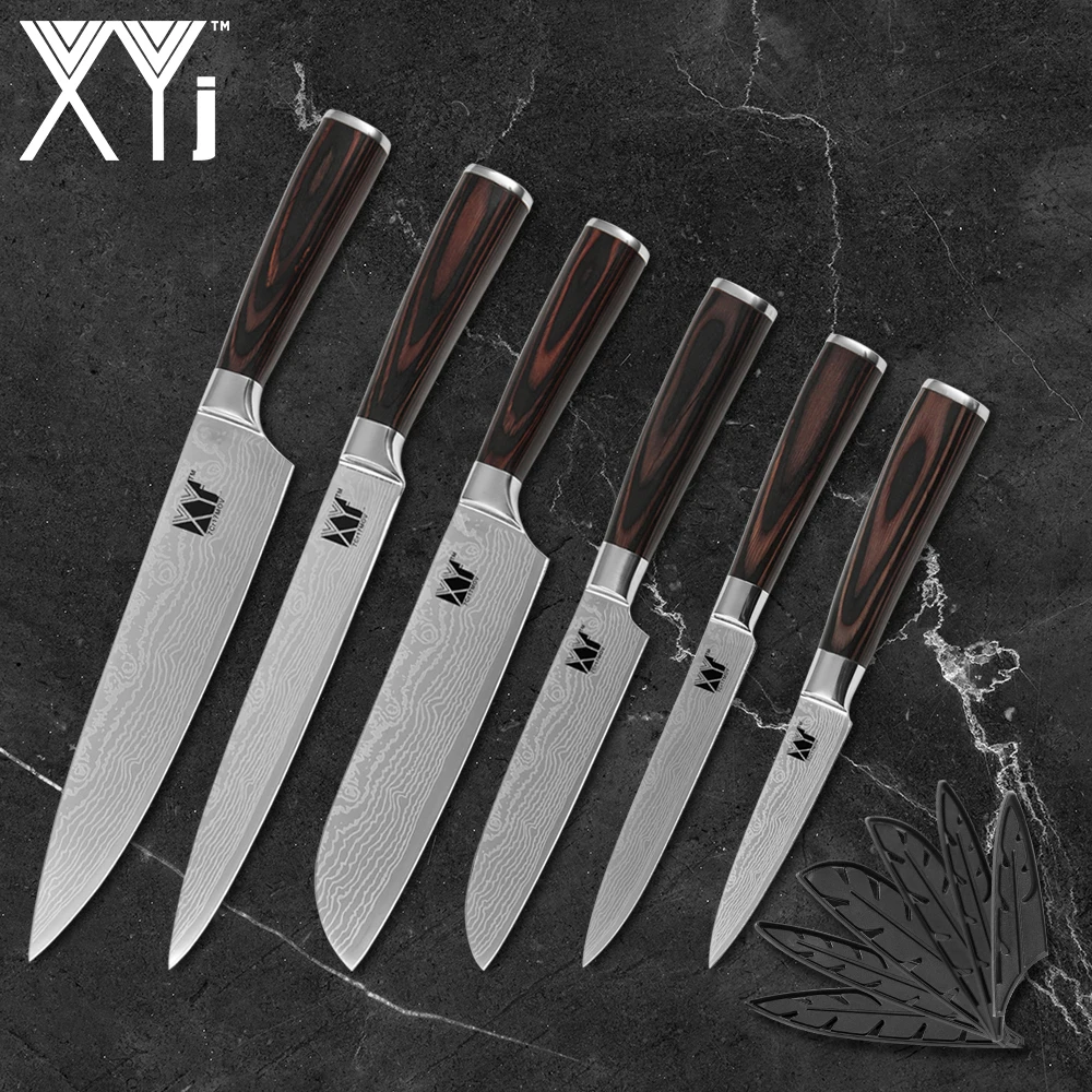 XYj Kitchen Knife Set Japanese cooking knives 7Cr17 Steel Blade Chef Knife Pakka Wooden Handle Laser Pattern Cutter kitchen tool
XYj Kitchen Knife Set Japanese cooking knives 7Cr17 Steel Blade Chef Knife Pakka Wooden Handle Laser Pattern Cutter kitchen tool