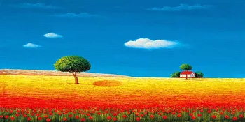 Modern handmade painting Red house with three trees on oil canvas for living room decor and wallpaper , gallery
Modern handmade painting Red house with three trees on oil canvas for living room decor and wallpaper , gallery