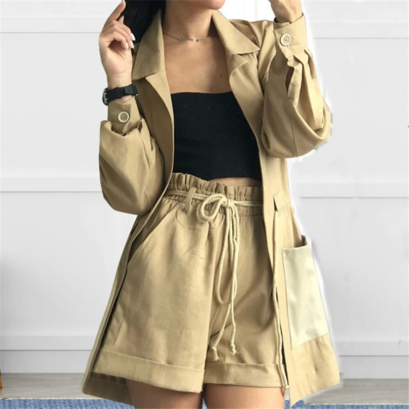 MVGIRLRU Summer Women Shorts Set Casual Female Sets Women Long Blazer Tops + Short Pant Two Piece Suit
MVGIRLRU Summer Women Shorts Set Casual Female Sets Women Long Blazer Tops + Short Pant Two Piece Suit