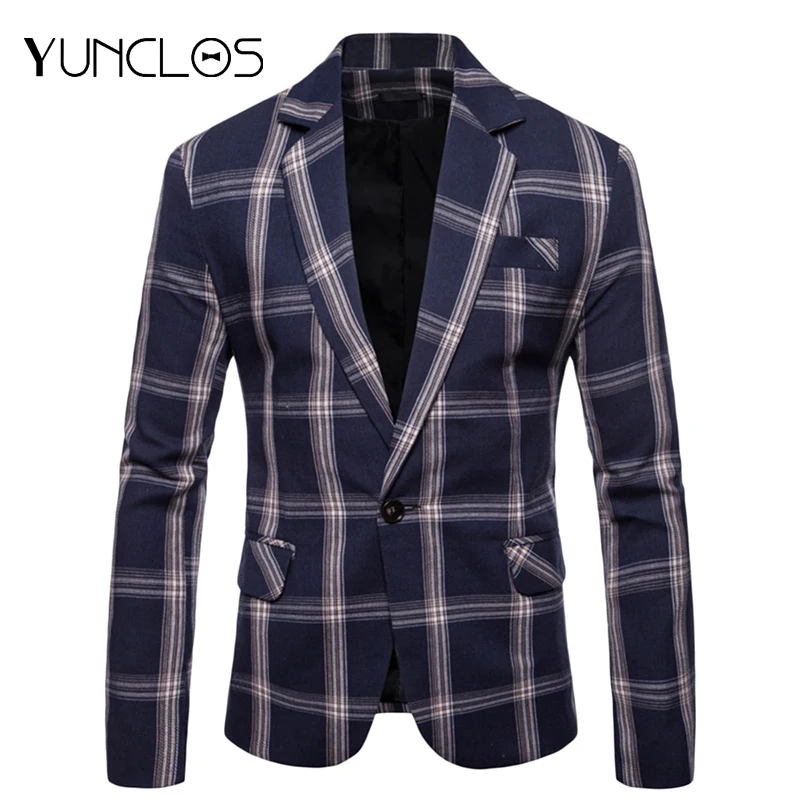 Euro Size New Elegant Men Blazers Classic Plaid Printed Slim Fit Suit Jacket High Quality Casual Male Blazer Prom Blazers
Euro Size New Elegant Men Blazers Classic Plaid Printed Slim Fit Suit Jacket High Quality Casual Male Blazer Prom Blazers
