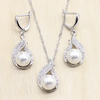 Round Shaped Women Wedding Jewelry Sets Silver Color Wh Pearl Earrings Pendant Necklace Jewelry
Round Shaped Women Wedding Jewelry Sets Silver Color Wh Pearl Earrings Pendant Necklace Jewelry