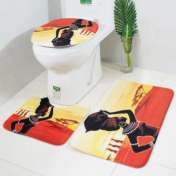 Desert African Women printing toilet pad 3PCS Flannel Bathroom Toilet Floor Mat Set Anti-Skid Toilet Cover and floor Rugs set
Desert African Women printing toilet pad 3PCS Flannel Bathroom Toilet Floor Mat Set Anti-Skid Toilet Cover and floor Rugs set