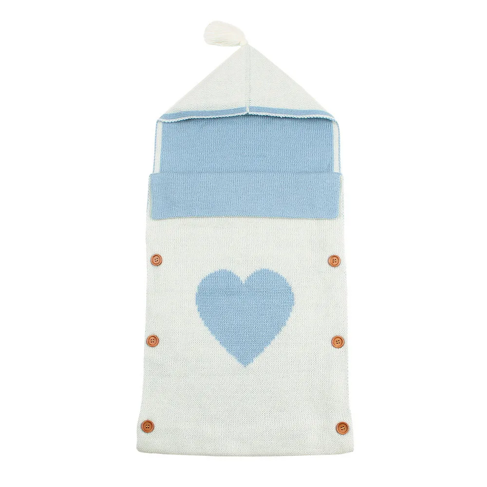 Фото LONSANT/детская одежда для сна с милым сердцем Детский вязаный спальный мешок