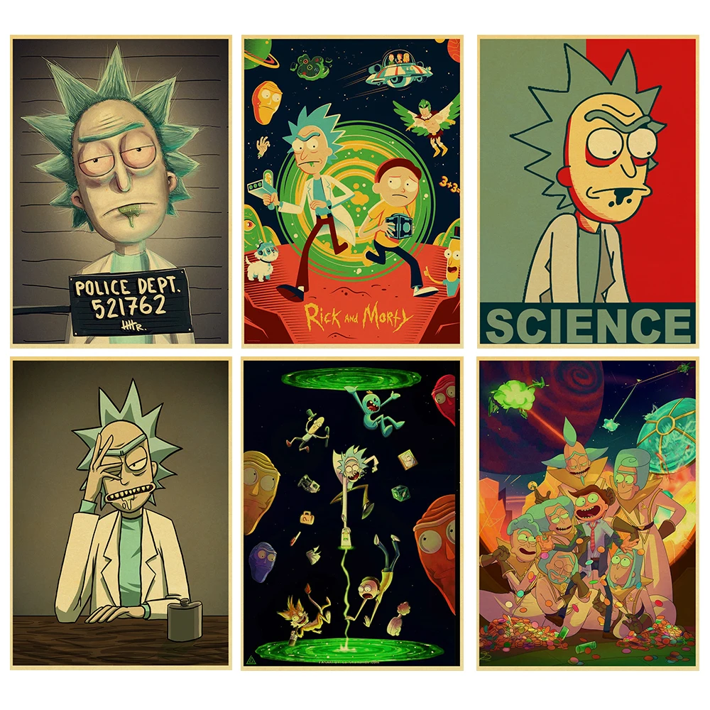 Rick and Morty Anime retro Poster Vintage Print Cartoon Picture for Living Room Wall Decoration Gift
Rick and Morty Anime retro Poster Vintage Print Cartoon Picture for Living Room Wall Decoration Gift